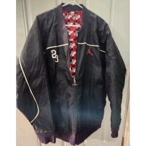 Air Jordan Reversable Vintage Black/Print Bomber Jacket 2XL *READ DESCRIPTION *